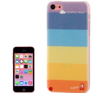 Generic Colorful Stripe Pattern Plastic Hard Case Cover for Apple iPhone 5C Cell Phones & Accessories
