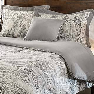 Hatzlocha Comosetti Griffen Grey Paisley Reversible Cotton 5 piece Comforter Set Grey Size Queen