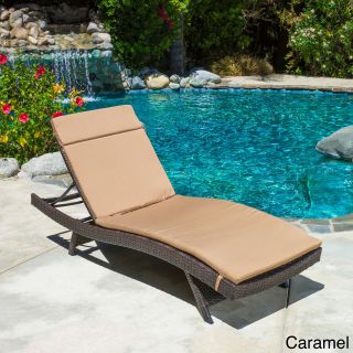 Christopher Knight Home Outdoor Wicker Adjustable Chaise Lounge With Colored Cushion