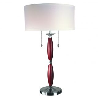 Arpeggio 2 light Walnut/ Brushed Nickel Table Lamp