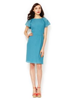 Crinkle Chiffon Flutter Sleeve Dress by Moncollet