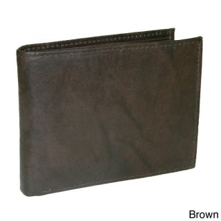 Mens Leather Bi fold Money Clip Wallet