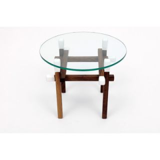 ARTLESS Round Matchstick Table A MS Finish Solid Walnut dipped in White