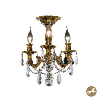 Christopher Knight Home Lugano 3 light Royal Cut Crystal/ French Gold Flush Mount