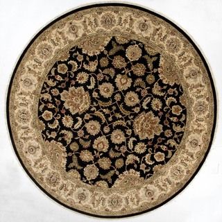 Hand made Oriental Pattern Black/ Tan Wool Rug (10x10)