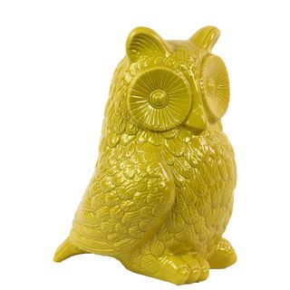 Yellow Ceramic Owl