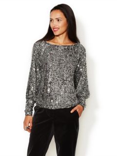 Sprite Sequin Blouse with Bishop Sleeve by Trina Turk