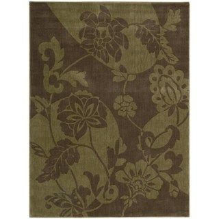 Somerset Floral Brown/ Green Area Rug (36 X 56)