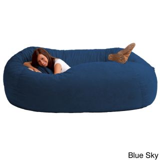 Comfort Research Fufsack Memory Foam Microfiber 7 foot Xxl Bean Bag Chair Blue Size Jumbo