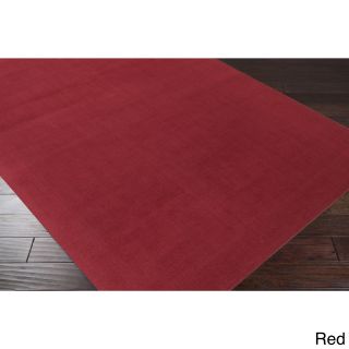 Surya Carpet, Inc. Hand loomed Rebecca Solid Casual Area Rug (8 X 11) Red Size 8 x 11