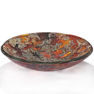 Molten Stone Abstract Motif Glass Sink Bowl