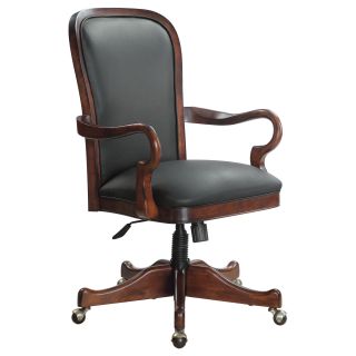 Gooseneck Black Leather Desk Chair