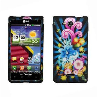 Hard Plastic Snap on Cover Fits LG VS840 Lucid 4G Colorful Fireworks 2D Verizon Cell Phones & Accessories