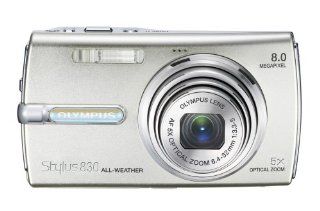 Olympus Stylus 830 8MP Digital Camera with Dual Image Stabilized 5x Optical Zoom (Silver)  Point And Shoot Digital Cameras  Camera & Photo