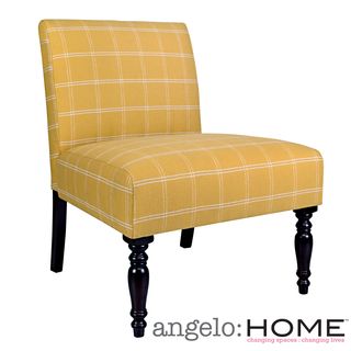 Angelohome Bradstreet Mimosa Yellow Square Armless Chair