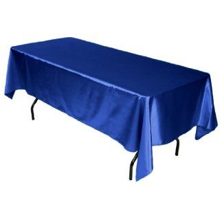LinenTablecloth 60 x 102 Inch Rectangular Satin Tablecloth Royal Blue   Red Tablecloth