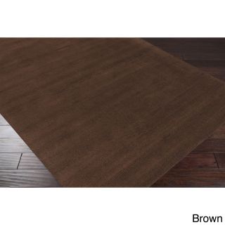 Surya Carpet, Inc. Hand loomed Jasper Solid Casual Area Rug (76 X 96) Brown Size 76 x 96