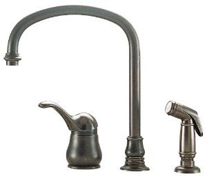 American Standard 3821.831.068 Jasmine Single Control Kitchen Faucet with Hi Flow Spout and Concealed Mounting, Blackened Bronze   Touch On Kitchen Sink Faucets  