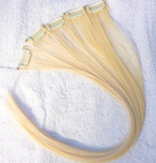 18" Blonde 100% Human Hair Clip in on Extensions for Highlight  1.6"widex5pcs  Blonde Human Hair Extentions  Beauty