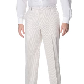 Henry Grethel Mens Flat Front Tan/ White Suit Pants