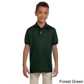 Jerzees Youth 50/50 Jersey Polo With Spotshield Green Size L (14 16)