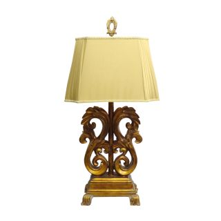 Goldtone Scroll Leaf Table Lamp