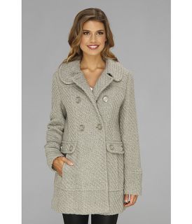 Jessica Simpson Double Breasted Asymmetrical Button Closure Coat Grey