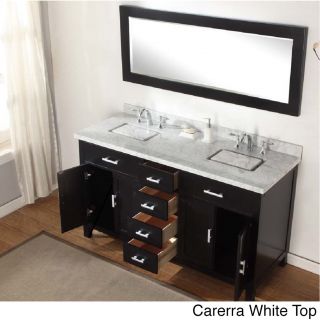 63 inch Hutton Ebony Double Bathroom Vanity Sink Console Set