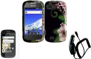 Green Flower Design Hard Case Cover+LCD Screen Protector+Car Charger for ZTE Fury N850 Cell Phones & Accessories