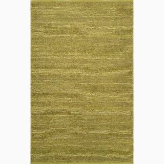 Hand made Solid Pattern Green Jute Rug (8x10)