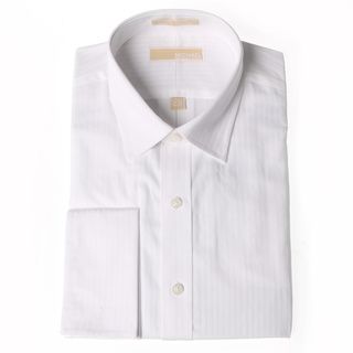 Michael Kors Mens White Striped Dress Shirt