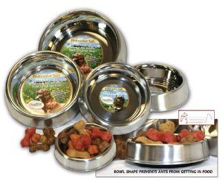 Large 2 Quart Anti Ant No Tip Stainless Steel Pet Dish   Interior Dimensions 8" Diameter, 1.75" Depth  Pet Bowls 