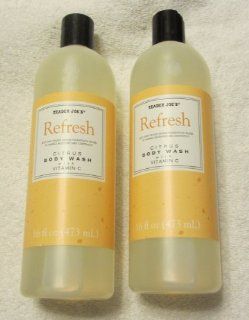 Trader Joes Refresh Citrus Body Wash with Vitamin C   Cruelty Free (Two 16 Fl Oz Bottles)  Bath And Shower Gels  Beauty