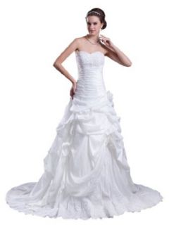 Topwedding Women's Sweetheart Taffeta A Line Bridal Gown with & Pick Up