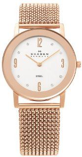 Skagen Silver Dial Rose Gold tone Expansion Bracelet Ladies Watch 39LRR2 Skagen Watches