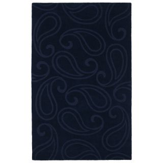 Trends Navy Paisley Wool Rug (50 X 80)