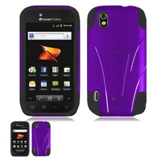LG Marquee LS855 Purple and Black Kickstand Protector Case Cell Phones & Accessories