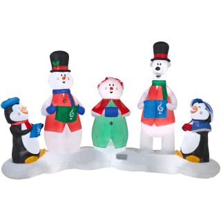 Inflatable Christmas Character Carolers Scene Light Show