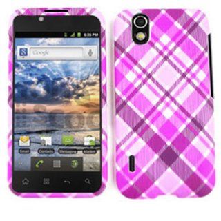ACCESSORY MATTE COVER HARD CASE FOR LG MARQUEE / IGNITE LS 855 PINK PURPLE PLAID Cell Phones & Accessories