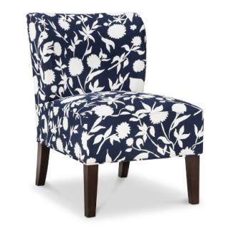 Accent Chair Upholstered Chair Threshold Scooped Back Chair   Navy Floral