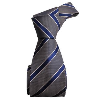 Dmitry Mens Blue Striped Heavy Italian Silk Tie
