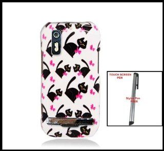 Motorola Photon MB855 4G (Sprint) Snap on Glossy Hard Shell Cover Case Kitty Cats Image Design + One Free Touch Screen Stylus Pen Cell Phones & Accessories