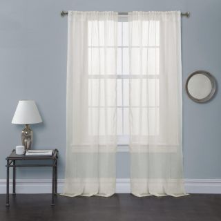 Lush Decor Ivory Bright Morning Sheer 84 Inch Curtain Panel Pair