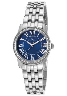 Lucien Piccard 12145 33  Watches,Landes Crystals Silver Tone Steel Bracelet Blue Dial, Fashion Lucien Piccard Quartz Watches