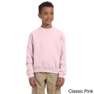 Jerzees Youth 50/50 Nublend Fleece Long sleeve T shirt Pink Size L (14 16)