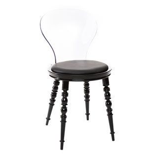 Wynona Black Seat Clear Backrest Chair