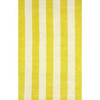 Nuloom Hand tufted Vertical Stripes Yellow New Zealand Wool Rug (5 X 8)