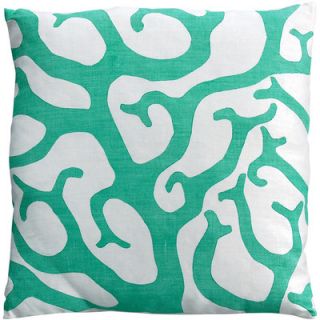 Dermond Peterson Coral Pillow CORALTQ35000 Color Turquoise / White