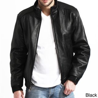 Tanners Avenue Tanners Avenue Mens Lambskin Leather Bomber Jacket Black Size 36R