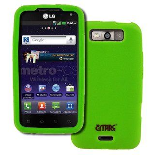 Green Soft Silicone Gel Skin Case Cover for LG Connect 4G MS840 Viper LS840 Cell Phones & Accessories